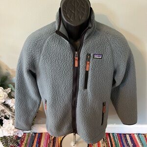 Patagonia Synchilla Fleece Jacket Full Zipper Front Blue Gray Small